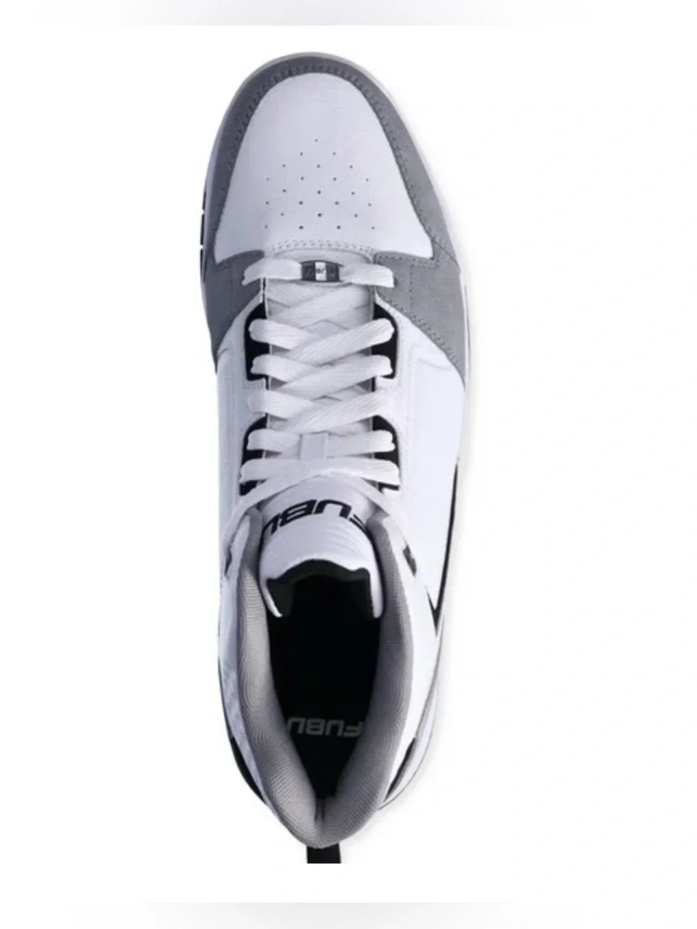 FUBU White and Gray Retro Court Sneakers - Picture 5 of 12
